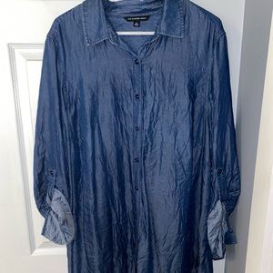 Button down jean tunic